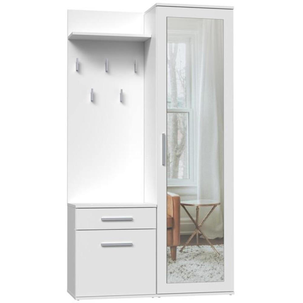 GARDEROBE Fiora 100/180/35 weiß - Chromfarben/Weiß, Holzwerkstoff/Kunststoff (100/180/35cm) - Beautysofa