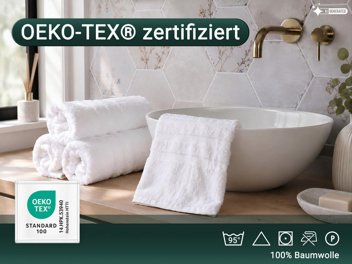 HANDTÜCHER, 6er-Set, 50x70 cm, 100% Baumwolle, Weiß - Weiß, Textil (50/70cm) - Zollner