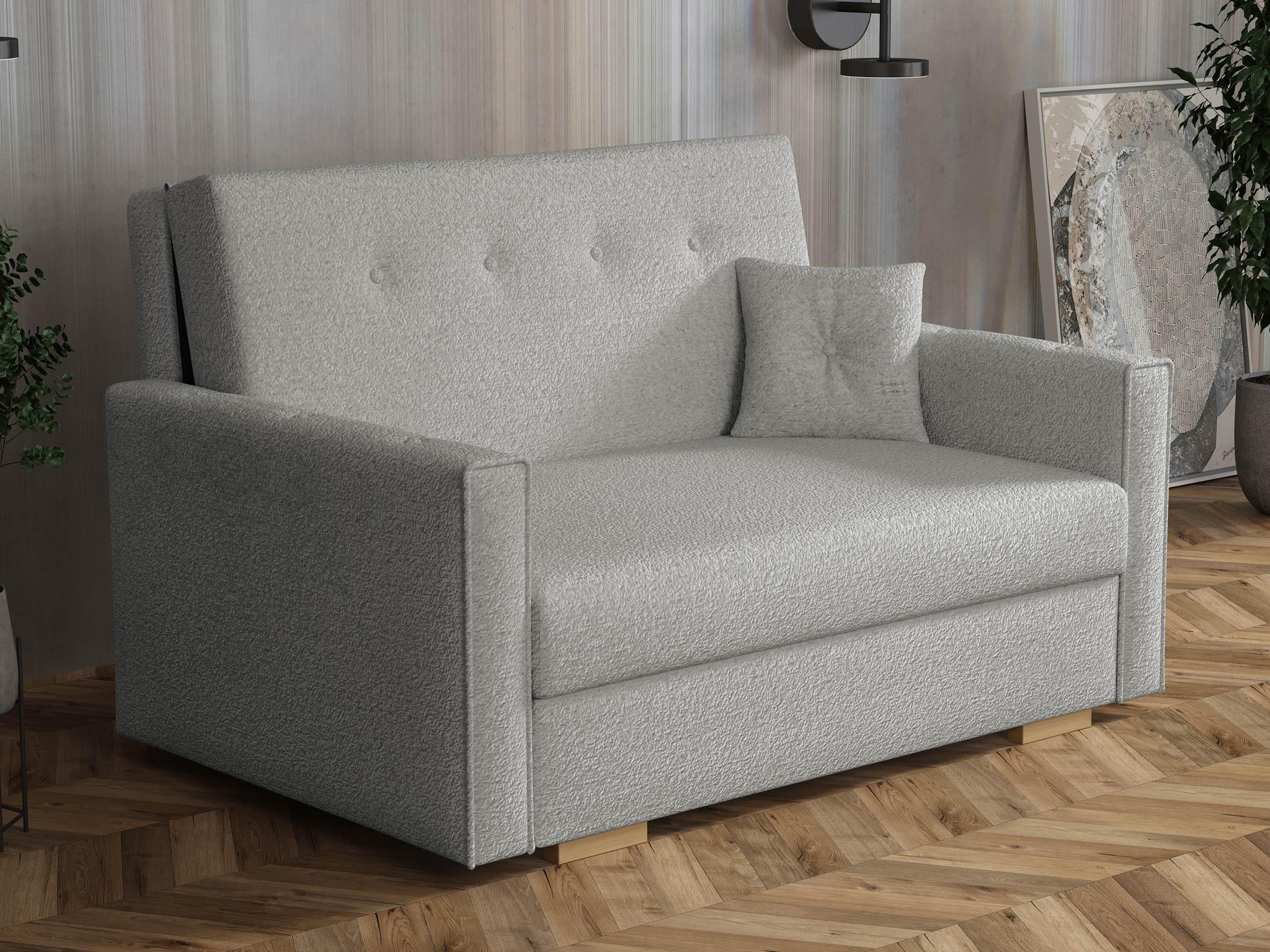 SCHLAFSOFA Viva Sonic II - Schwarz/Grau, Holz/Textil (133/85/100cm) - MIRJAN24