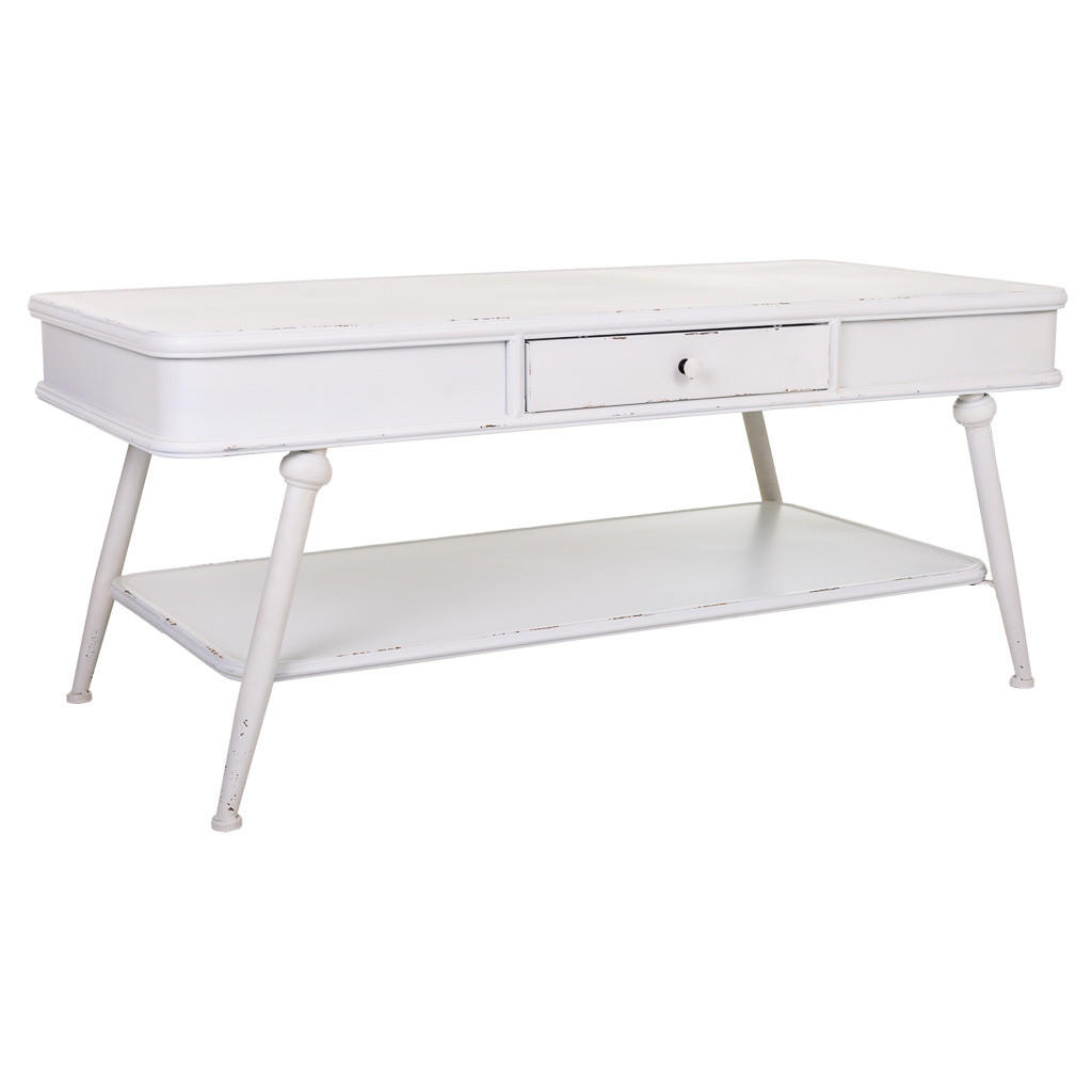 COUCHTISCH aus Metall 120x60x53 cm - Weiß, Metall (60/120/53cm) - Wanderlust