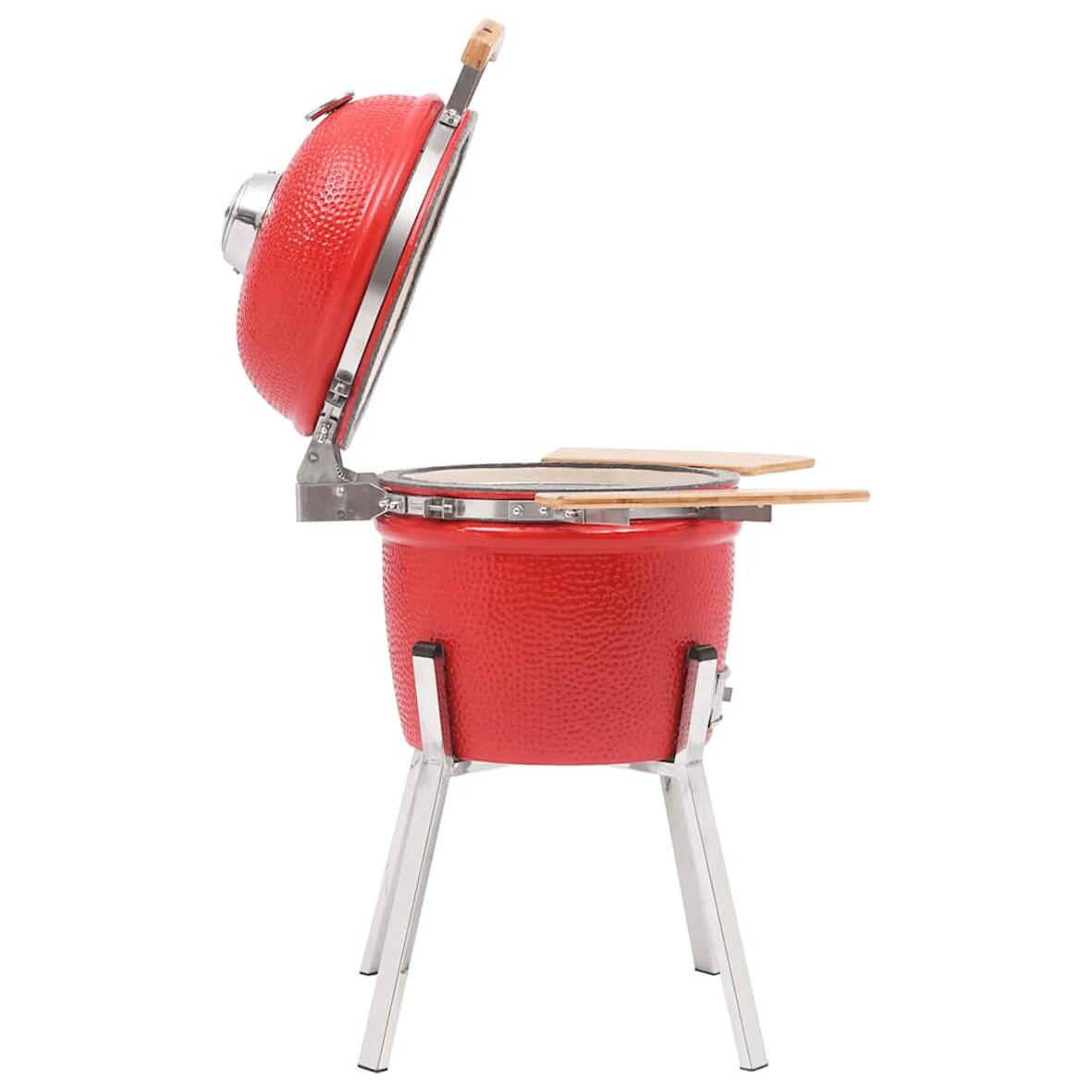 KAMADO-GRILL UND SMOKER KERAMIK 81 CM - Rot, Keramik (38/81/38cm) - vidaXL