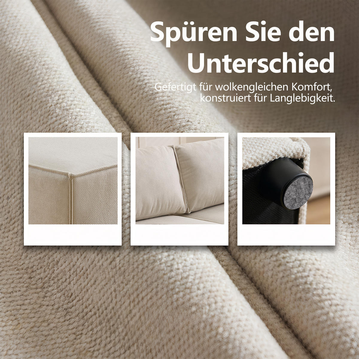 ECKSOFA DE-35021 modular Beige - Beige, Holzwerkstoff (154/238cm) - ComfortXL