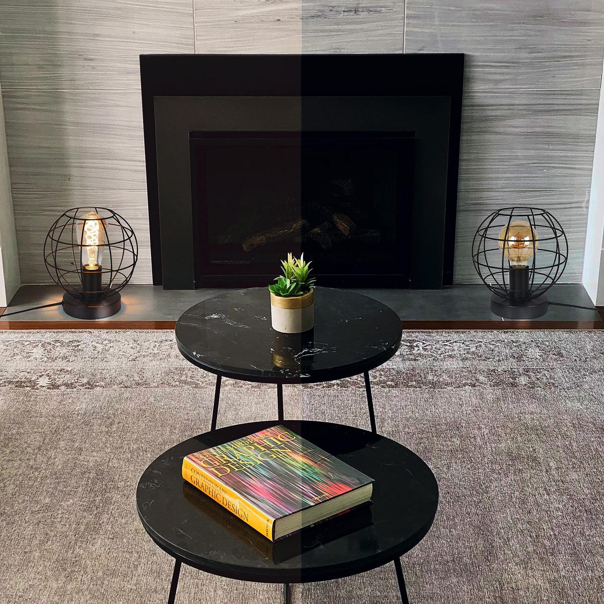 TISCHLAMPE Kaelen 19/19/20 cm - Schwarz, Metall (19/19/20cm) - ZMH