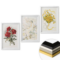 WANDBILDER 3er-Set - 40x60 cm Weißer Rahmen - Rosen rot-weiße Form - Weiß, Kunststoff (40/60cm) - ArtPrintCave