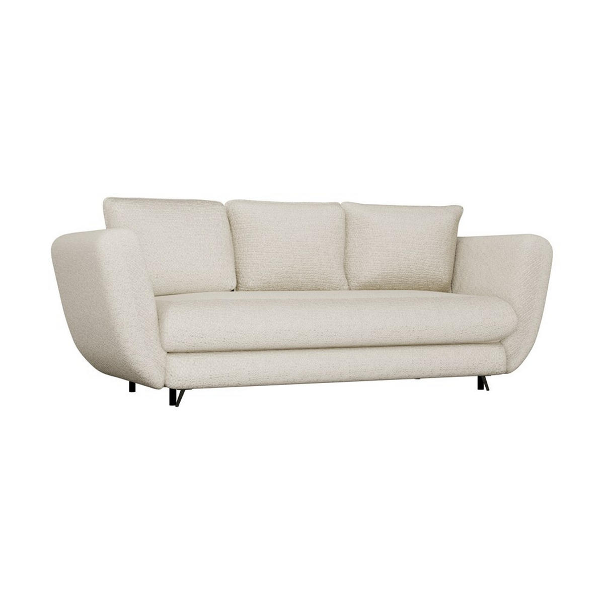 CANAPEÁ Bej, Negru 248/99/104 - bej/negru, compozit lemnos (248/99/104cm) - RAUMHIRSCH FURNITURE