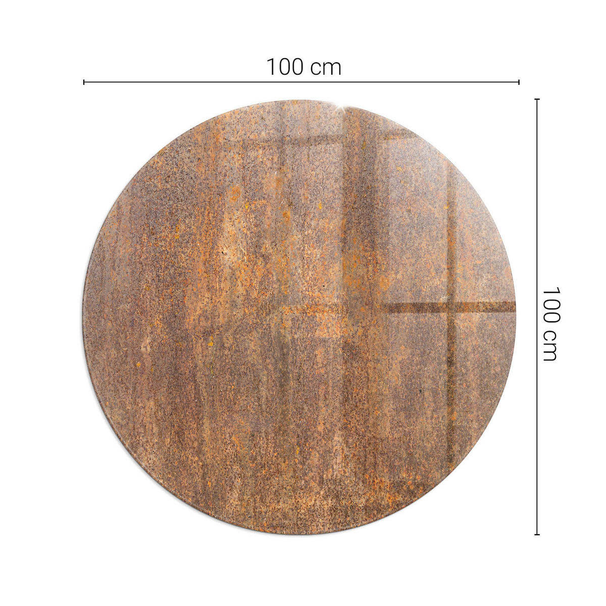 GLASPLATTE für Kamin Ø 100 cm Braun - Braun, Glas (100/100/0.4cm) - ArtPrintCave