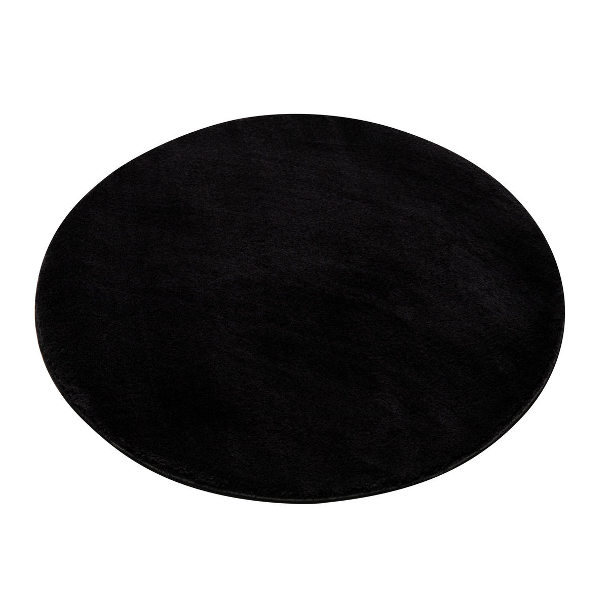 TEPPICH CUDDLE ROUND Schwarz 100/100 cm - Schwarz, Kunststoff (100/100cm) - Tapiso
