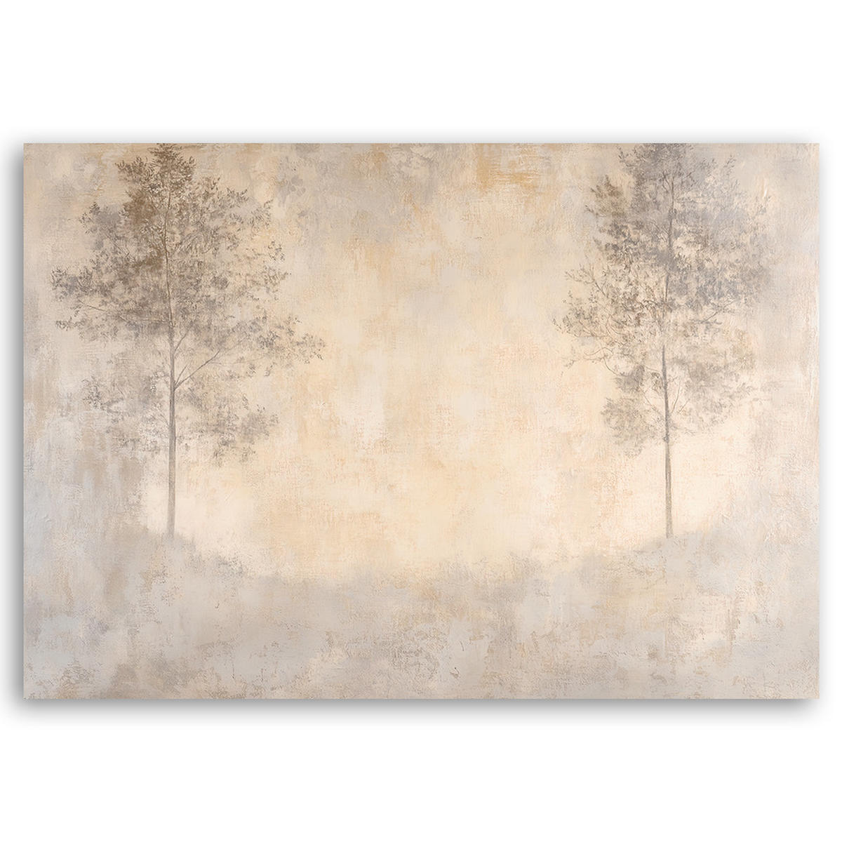 WANDBILD wald nebel - Beige, Textil (60/40cm) - Feeby