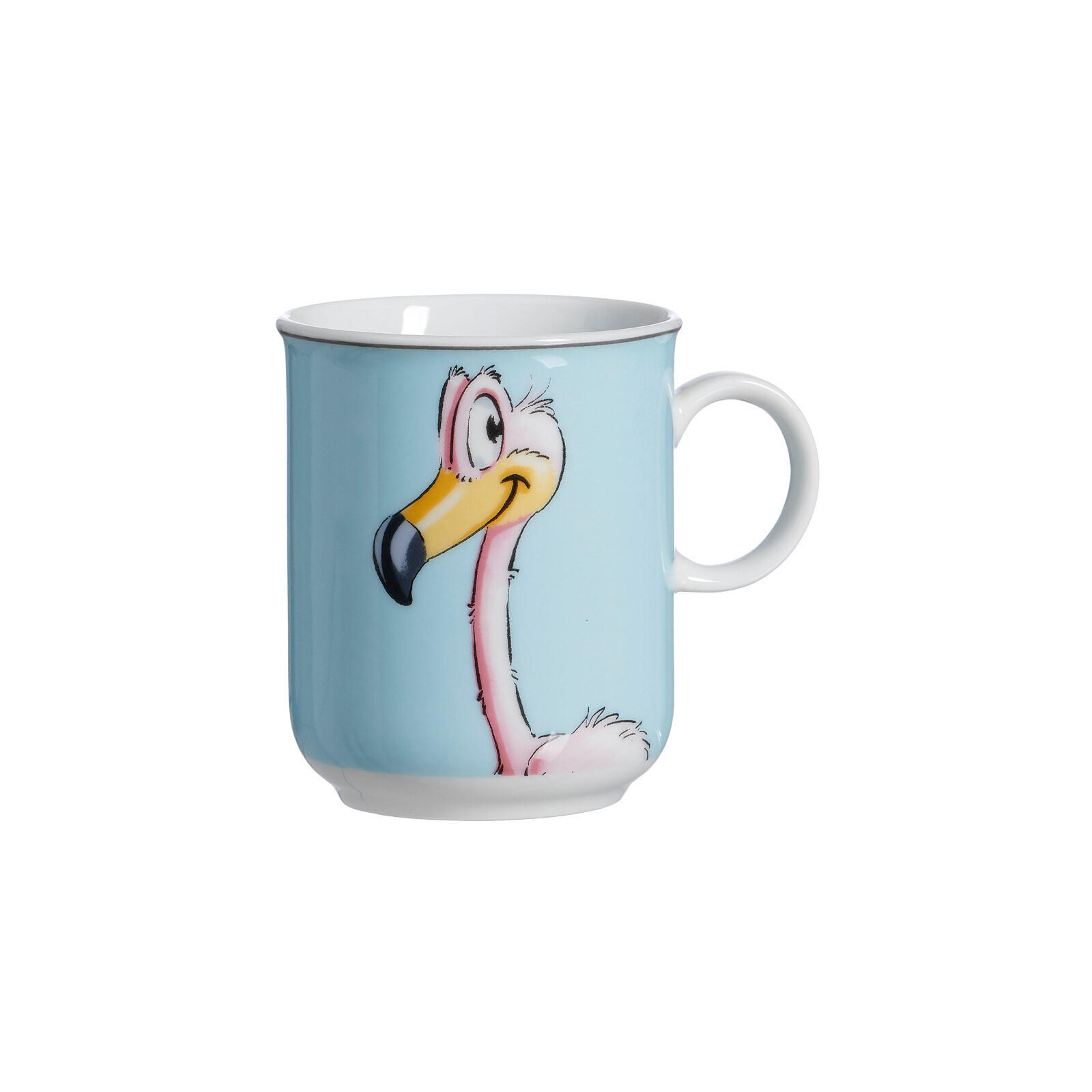KINDERBECHER Happy Zoo Flamingo Flo 270 ml - Blau, Keramik (0.27L) - Ritzenhoff Breker