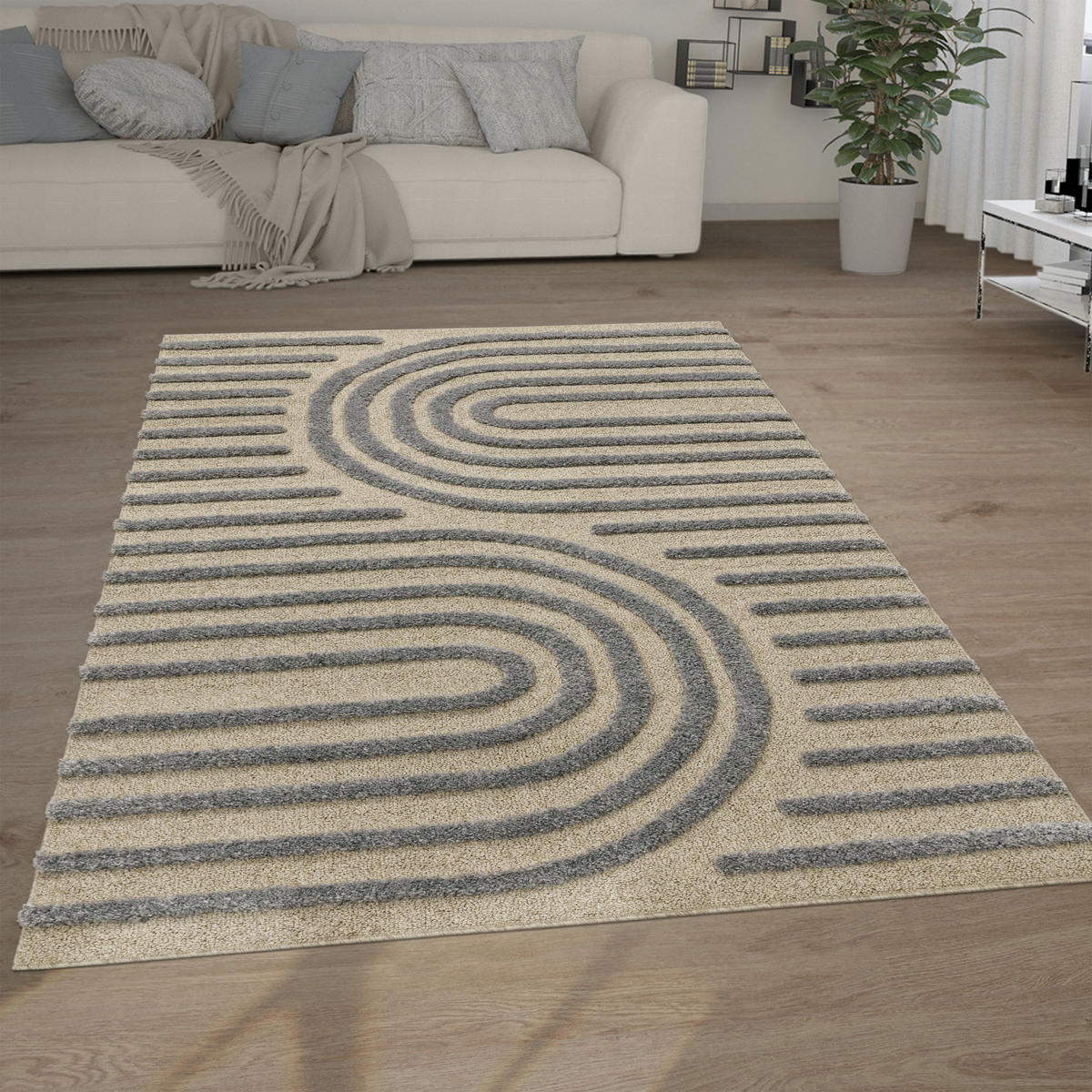 HOCHFLORTEPPICH 230/330 cm Genua 747 - Grau, Textil (230/330cm) - Paco Home