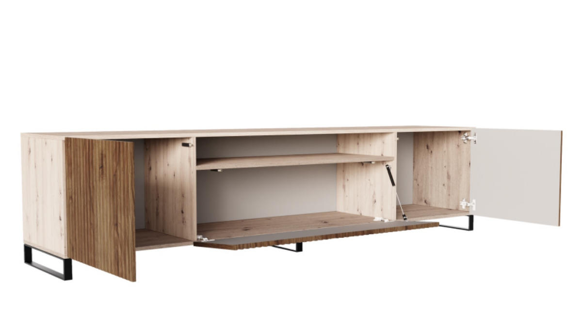TV-SCHRANK Artisan Katania Ryflowany - Braun, Holzwerkstoff (200/53/41cm) - Sepro Meble