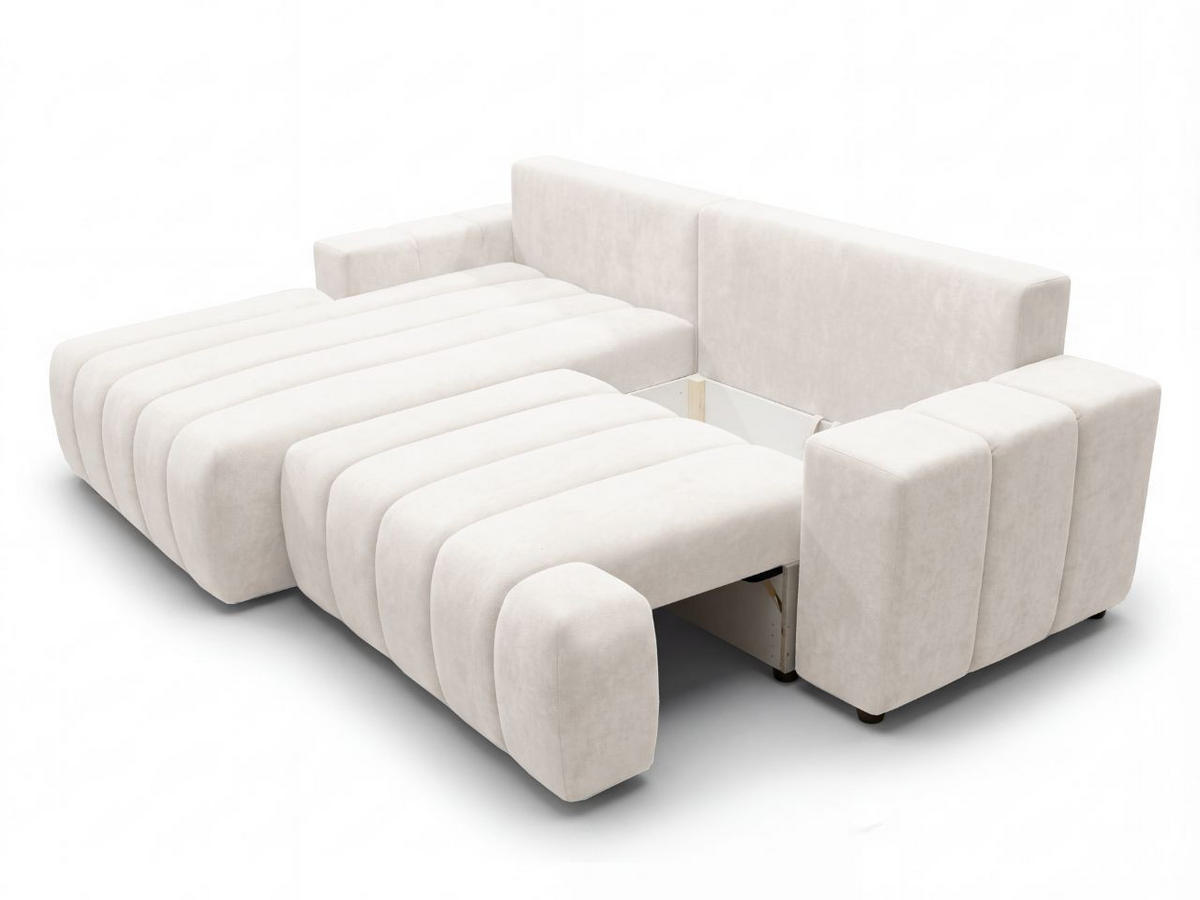 ECKSOFA Caleo Creme Links - Creme, Holz/Textil (270/170cm) - Graingold