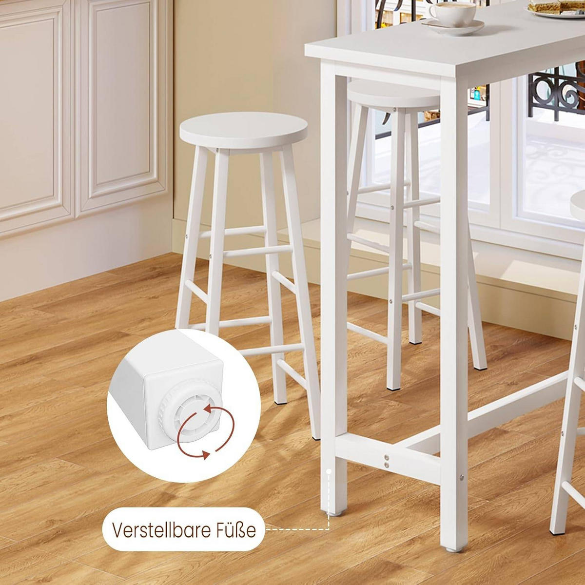 BARTISCH, aus MDF, Helle Eiche, 140x100x40cm - Weiß, Holzwerkstoff/Metall (40/140/100cm) - Woltu