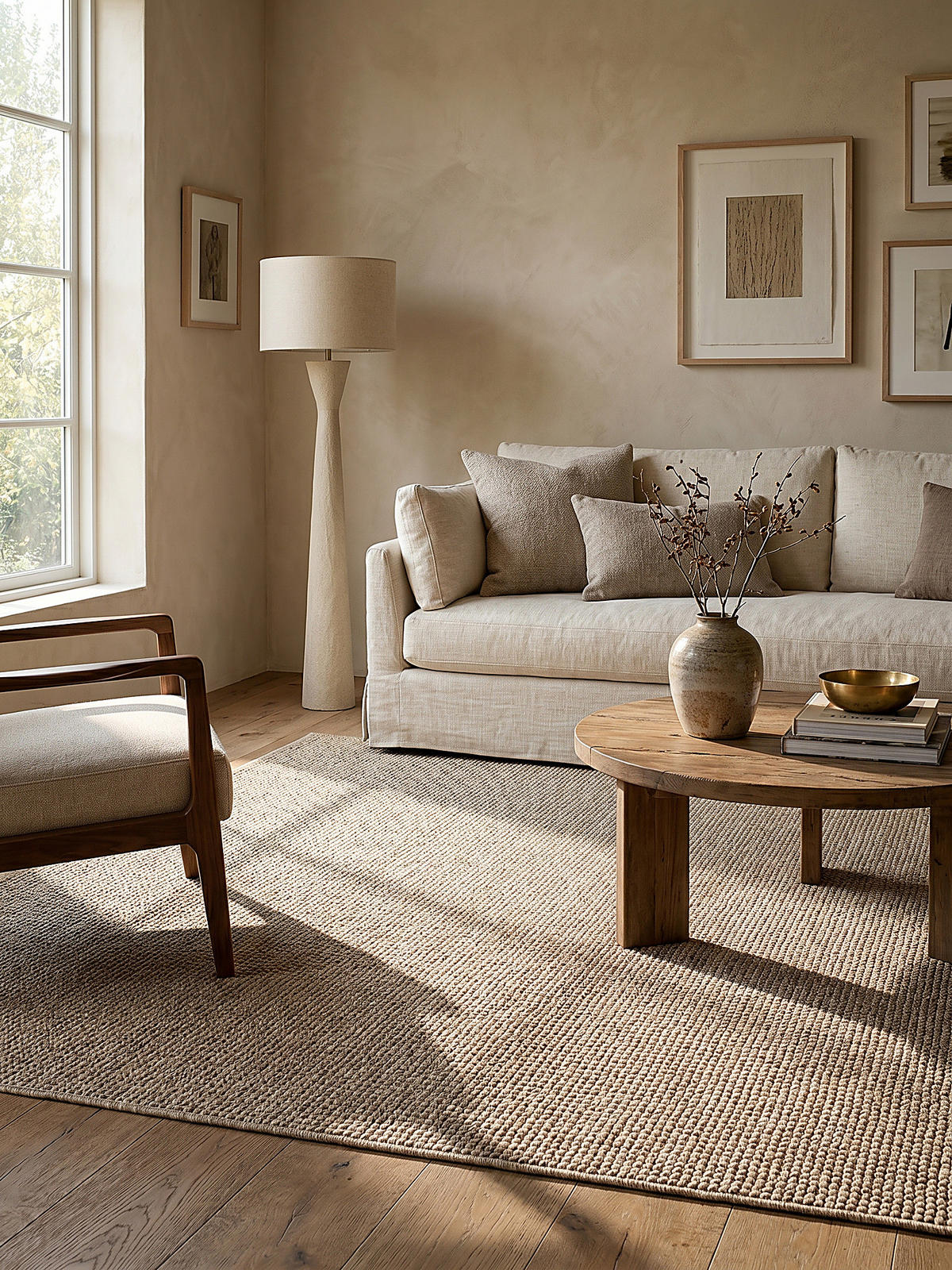 FLACHWEBTEPPICH Uni TOCE Polypropylen Natur 240 x 340 cm - Beige, Textil (240/340cm) - KADIMA DESIGN