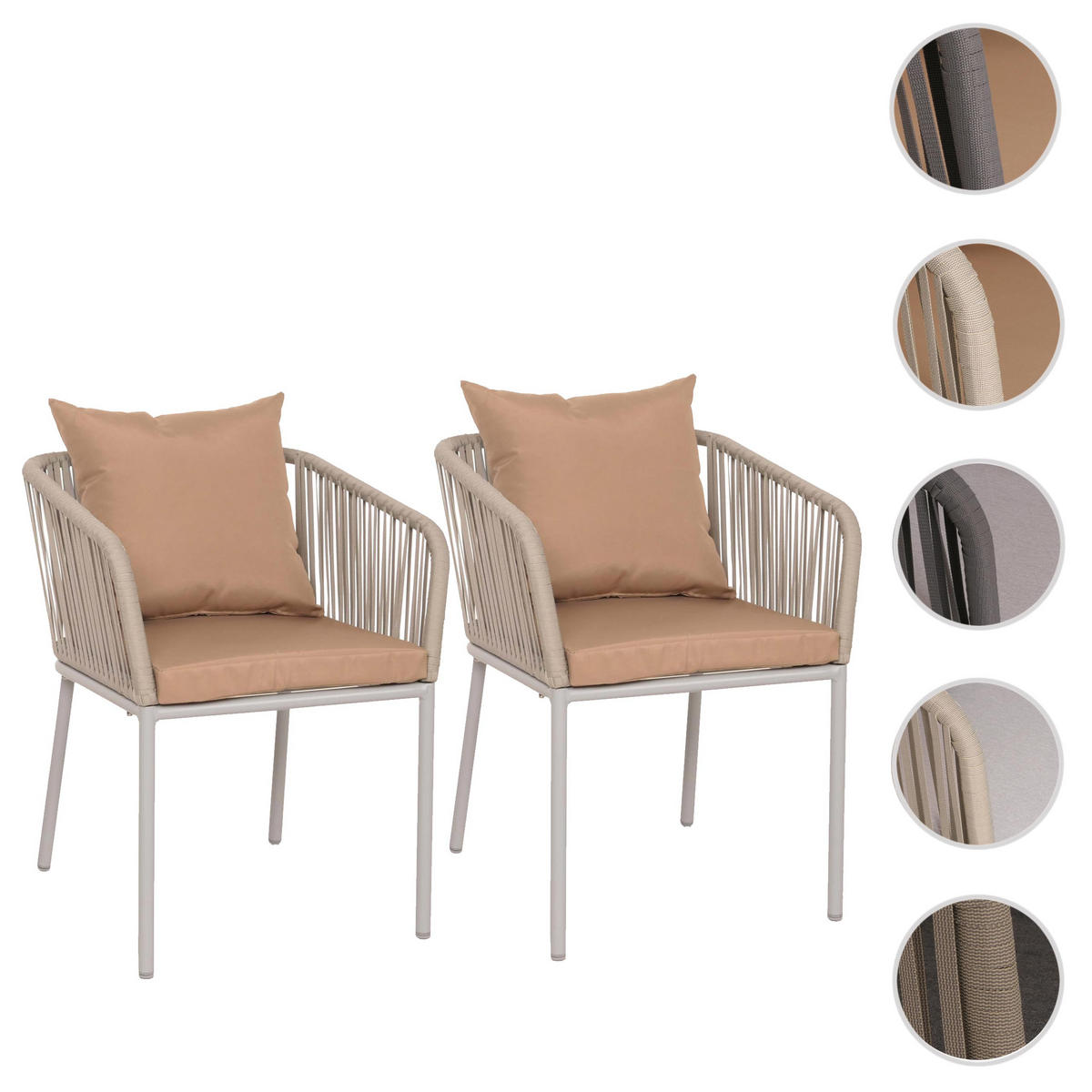 GARTENSTUHL Grau, Taupe - Taupe/Grau, Textil (55/75/55cm) - MCW