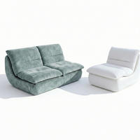 SITZGARNITUR Nuvia Sofa und Sessel Salbei und Weiß - Salbeigrün/Weiß, Textil (160/73/100cm) - COCO Living