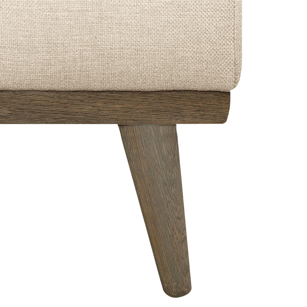 POLSTERHOCKER - Eichefarben/Creme, Eichenholz/Textil (85/43/60cm) - home24