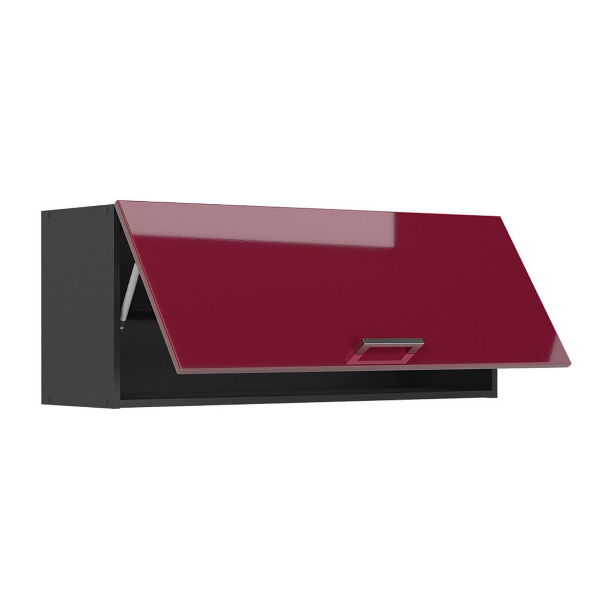 HÄNGESCHRANK R-Line, Rot Hochglanz/Anthrazit, 100 cm Flach - Anthrazit/Rot, Holzwerkstoff (100/40/31cm) - Vicco