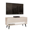LOWBOARD TV-Schrank CALANTE 90 cm auf schrägen schwarzen Beinen - Kaschmir/Schwarz, Holzwerkstoff/Metall (90/43/35cm) - Lookway