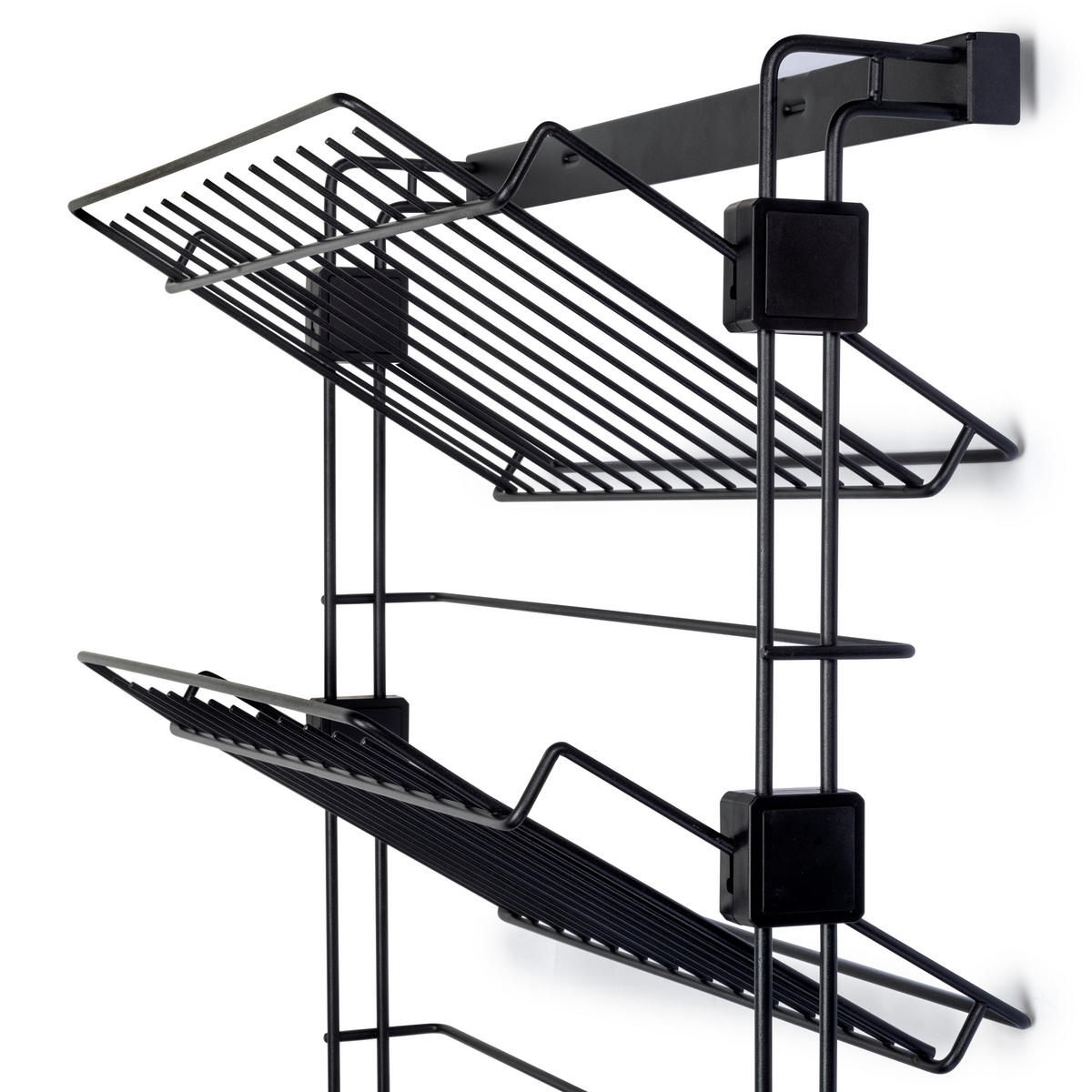 SCHUHREGAL Ausziehbares seitliches für Schränke und begehbare Kleiderschränke Hack, Links, Tiefschwarz lackiert - Schwarz, Metall (44.4/64/32cm) - EMUCA