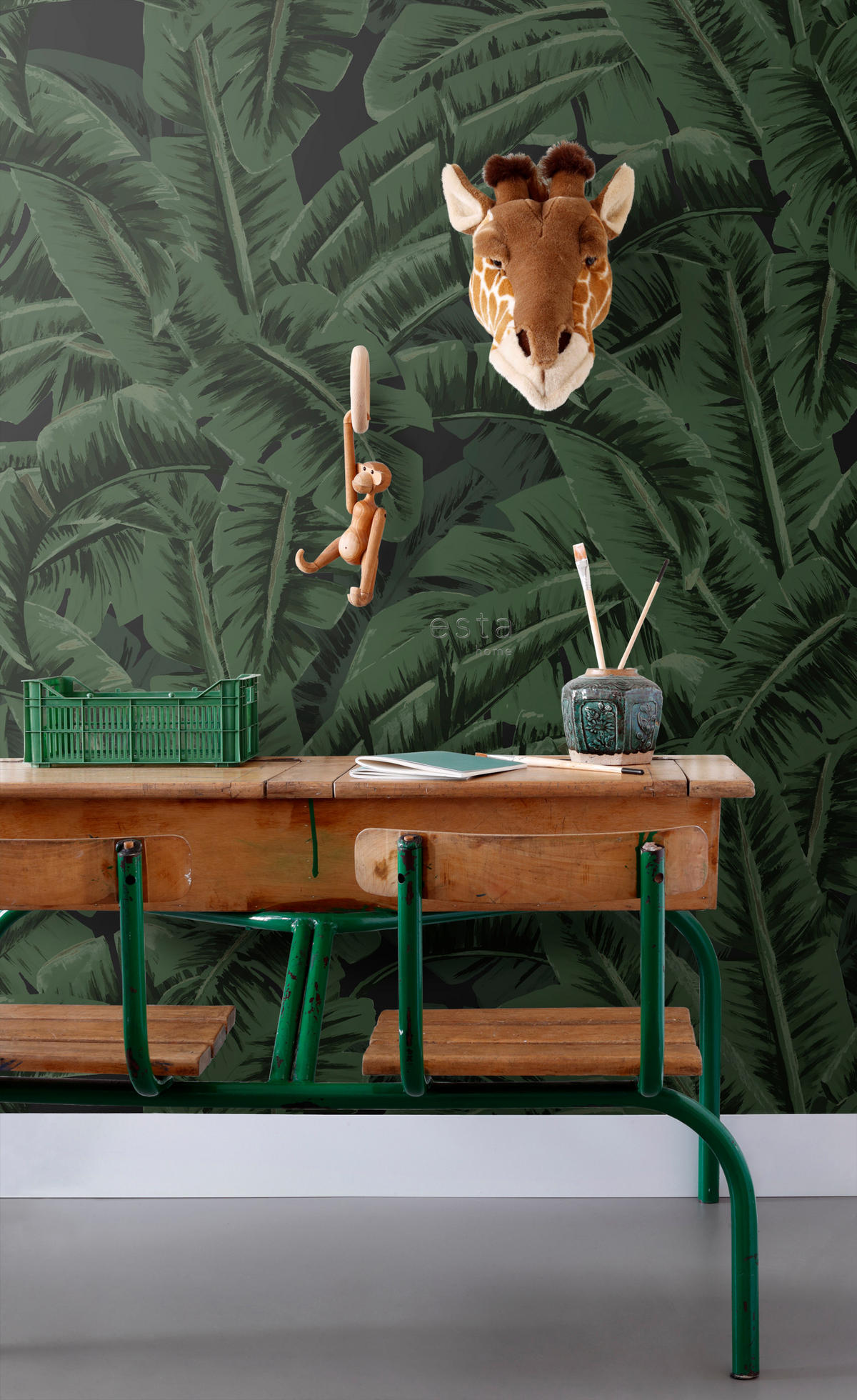 FOTOTAPETE Bananenblätter 150 x 279 cm - Grün, Papier (150/279cm) - ESTAhome