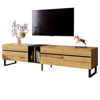TV-LOWBOARD 180/38/45 cm Holz aus Spanplatte mit Klappfach - Eichefarben, Holzwerkstoff (38/45/180cm) - OKWISH