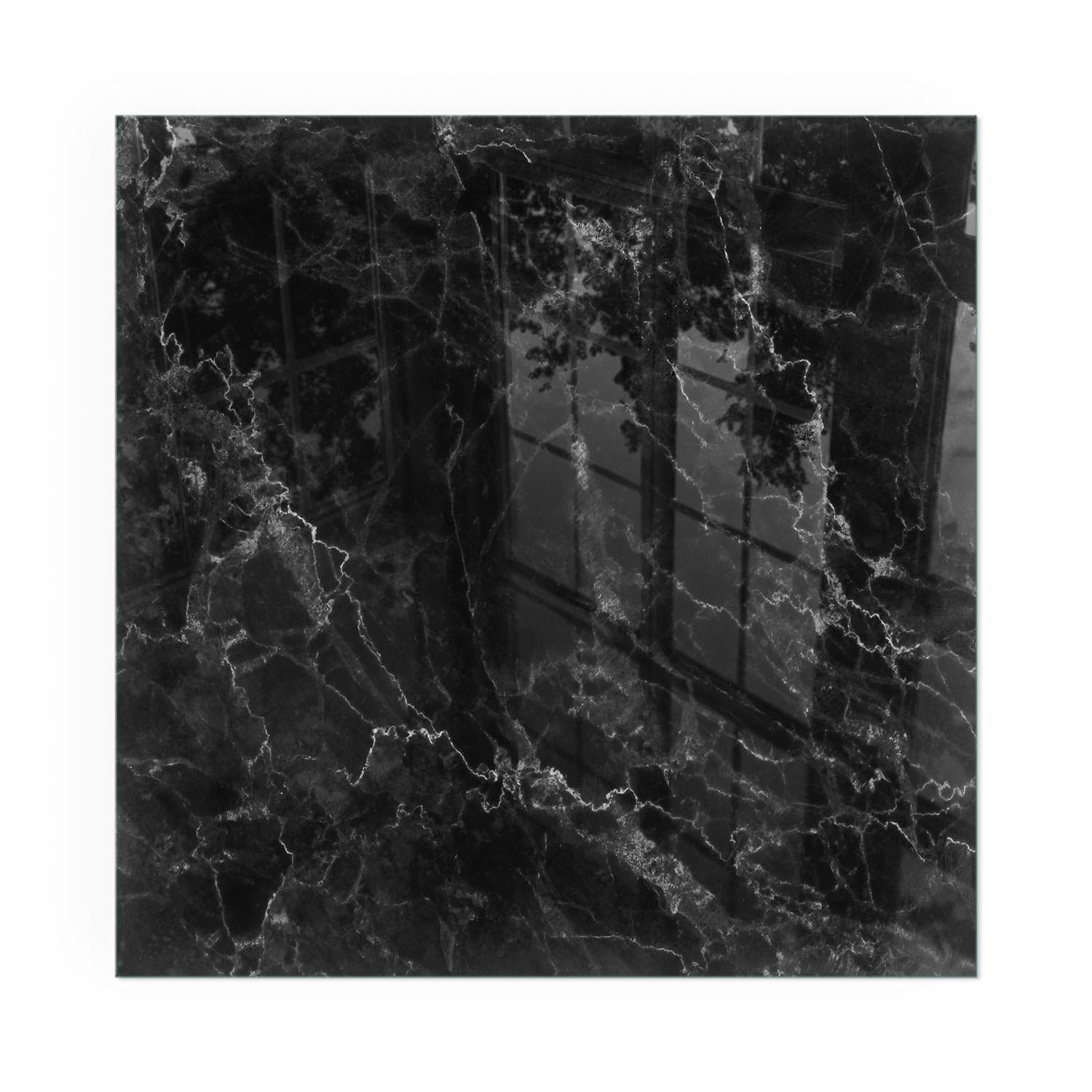 GLASPLATTE für Kamin 50x50 cm - Schwarz, Glas (50/50/0.4cm) - TULUP