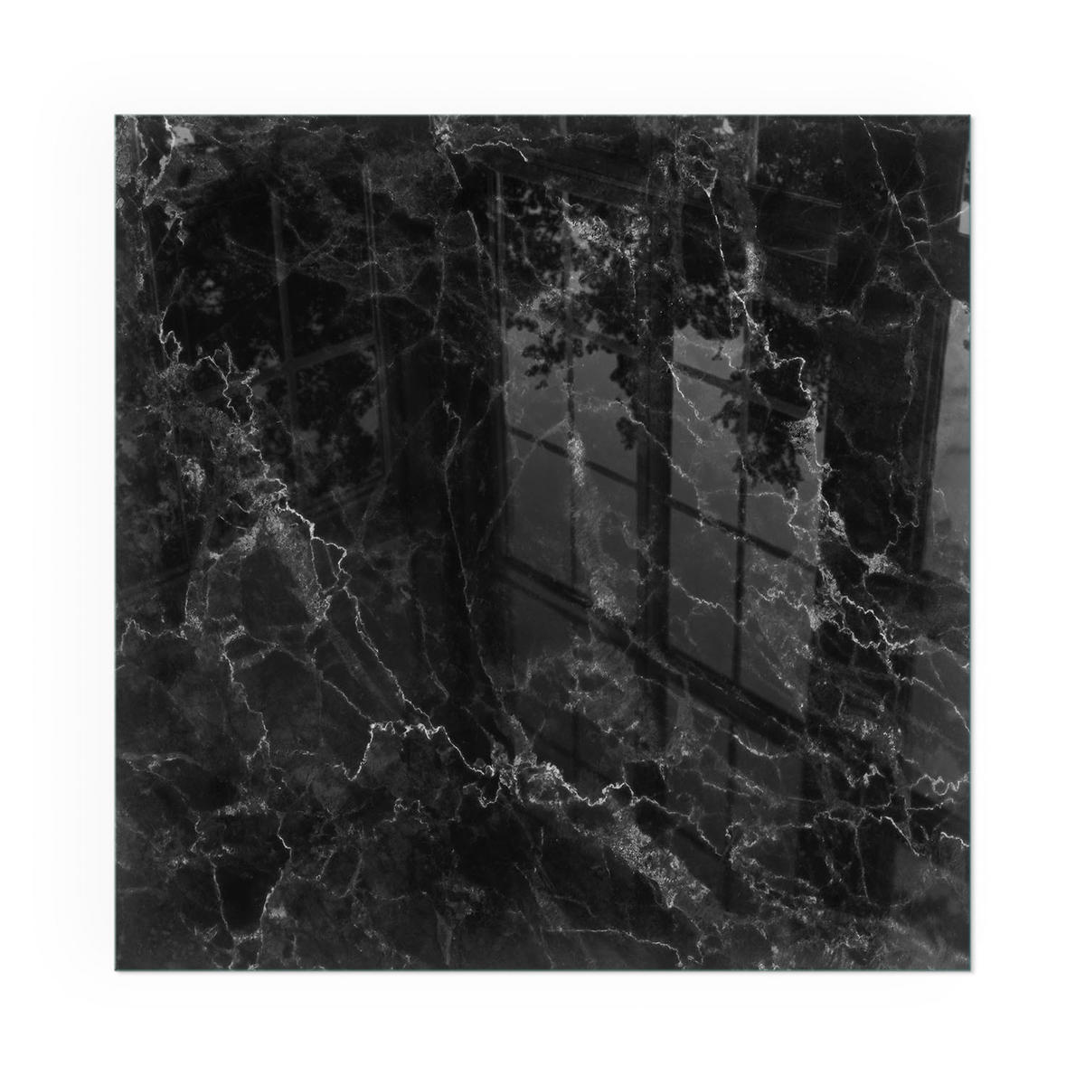 GLASPLATTE für Kamin 50x50 cm - Schwarz, Glas (50/50/0.4cm) - TULUP