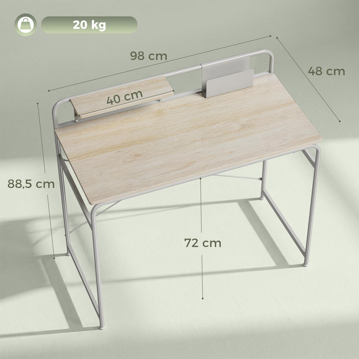 BÜROTISCH Eiche 1 Stück - Eichefarben, Holzwerkstoff (48/98/88.5cm) - GiPP