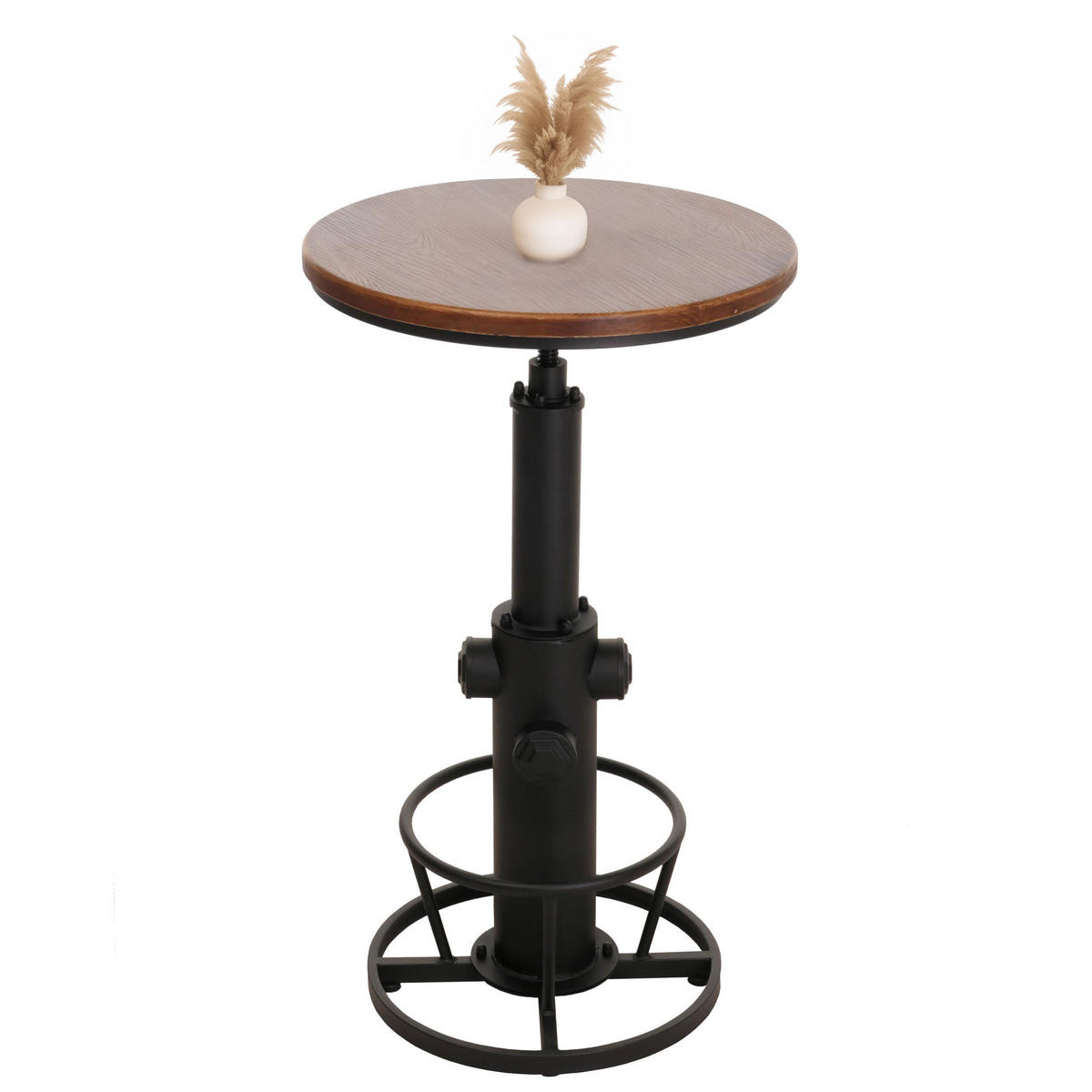 BARTISCH rund Schwarz, Braun - Schwarz/Braun, Holz (61/61/123cm) - MCW