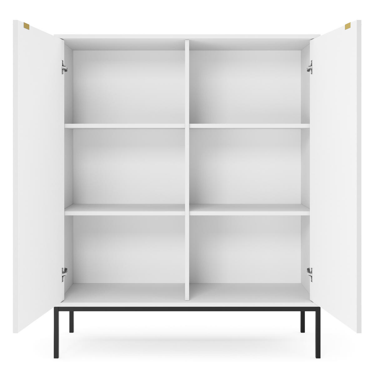 HIGHBOARD STELLARE 104/125/39 cm mit 2 Türen Weiß - Weiß, Holzwerkstoff (104/125/39cm) - MASSENO