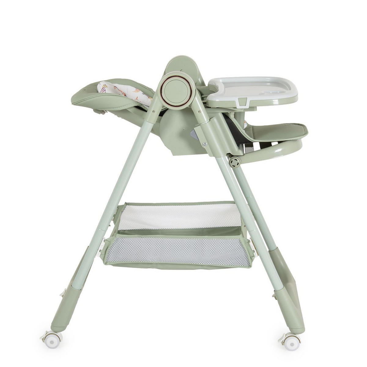 HOCHSTUHL Surprise faltbar grün Lätzchen Schüssel Löffel Gabel Räder Korb - Grün, Metall (52/90/86cm) - Moni