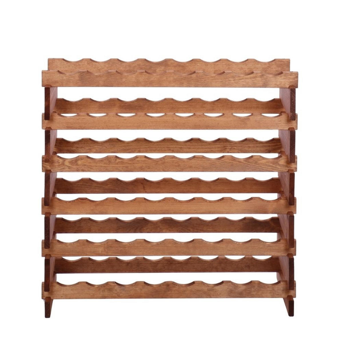 WEINREGAL VINOTECA FLEX PRO HxBxT 79x84x28cm 48 Flaschen auf 6 Ebenen Braun geölt - Braun, Holz (84/79/28cm) - PROREGAL