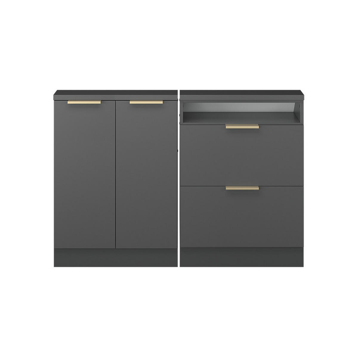 SADA SKŘÍNÍ PRO ŠIKMOU STŘECHU Rion Antracitově zlatý - antracitová, kompozitní dřevo (120/81.6/46cm) - Vicco