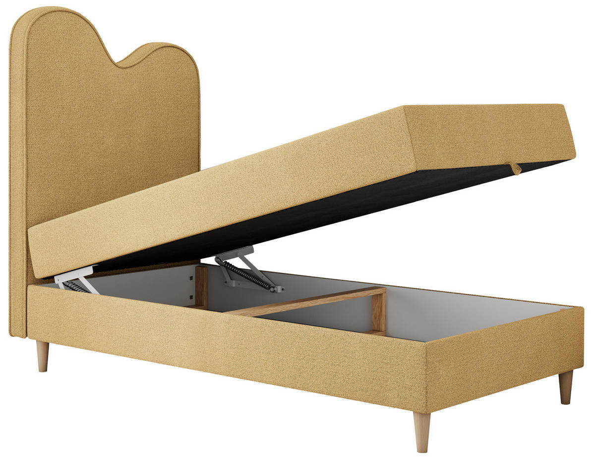 BOXBETT FLOW 90/180 Gelb Struktur - H3 - Gelb, Holz/Textil (90/180cm) - MKS