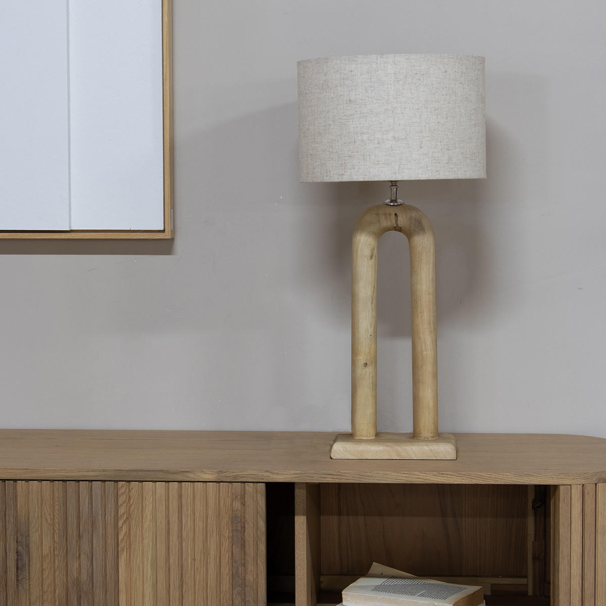TISCHLAMPE aus Mangoholz 60cm, natürlich - Braun, Holz (30/30/63cm) - Giga Meubel
