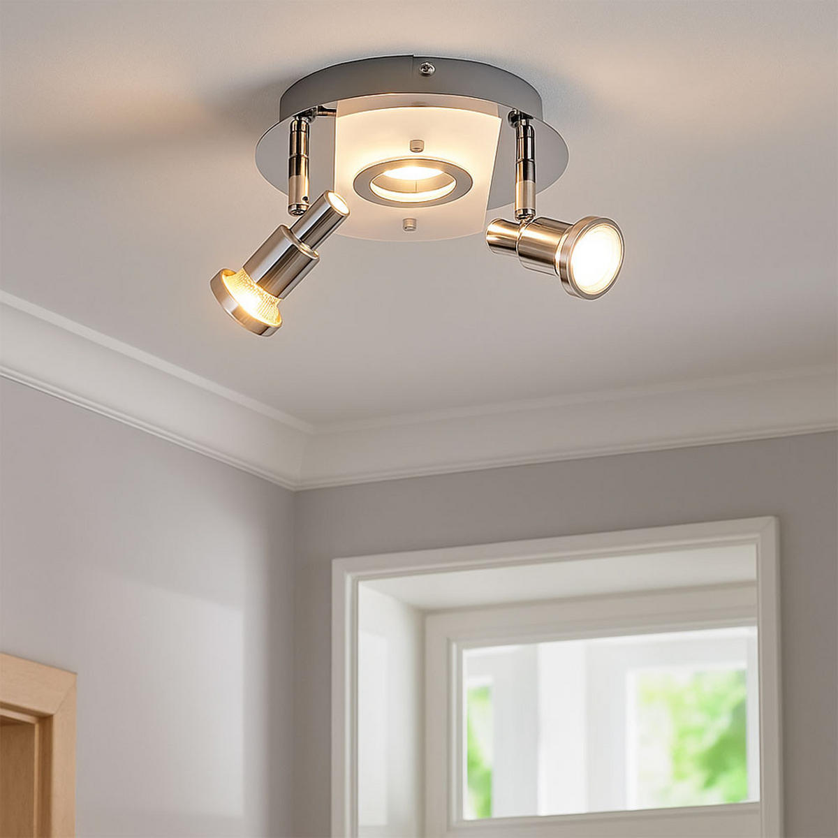 LED DECKENLEUCHTE Splash Chrom Silber - Silberfarben, Metall (20/20/11.5cm) - Briloner