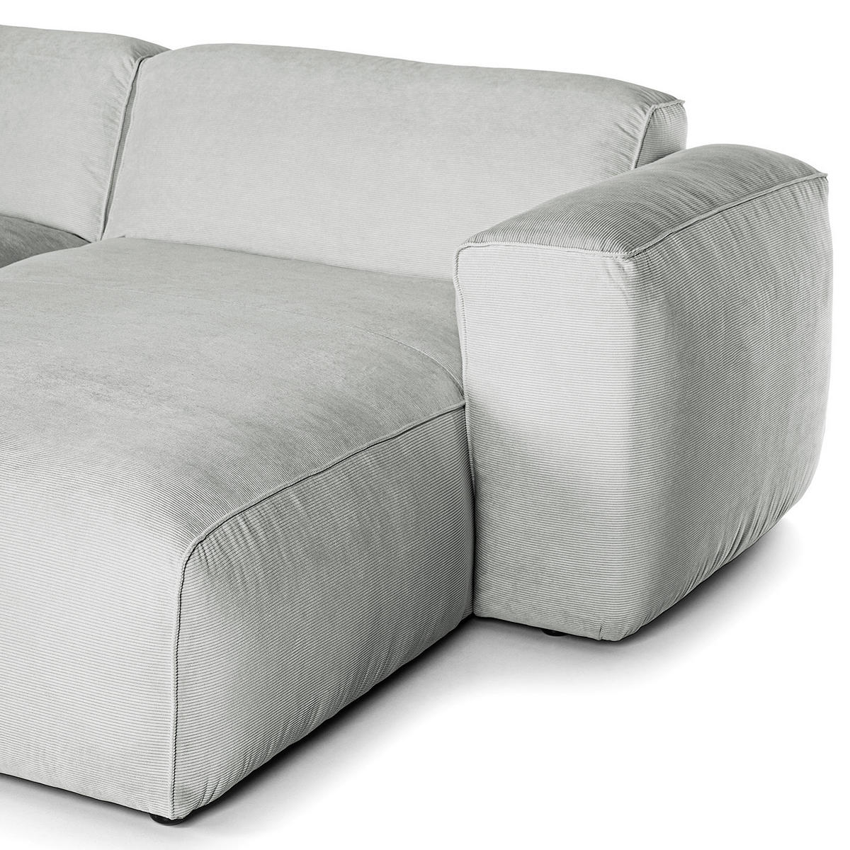 ECKSOFA mit Chaiselongue - Schwarz/Grau, Kunststoff/Textil (290/173cm) - home24