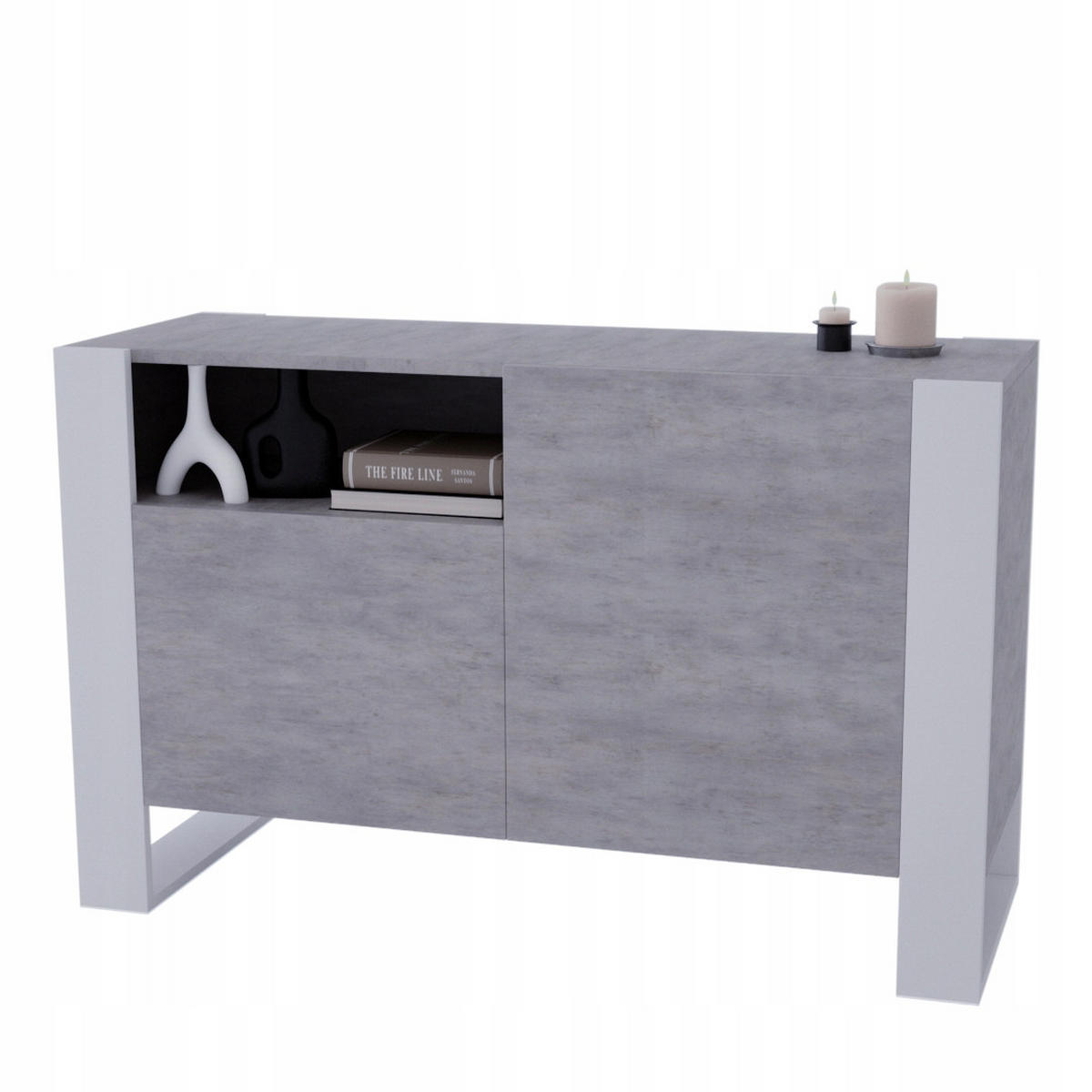 KOMMODE Karo 120/75/43.6 - Weiß/Grau, Holzwerkstoff (120/75/43.6cm) - RAUMHIRSCH FURNITURE