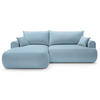 ECKSOFA Ovo Hellblau mit wasserabweisendem Samtbezug - Schwarz/Hellblau, Kunststoff/Textil (260/165cm) - Selsey