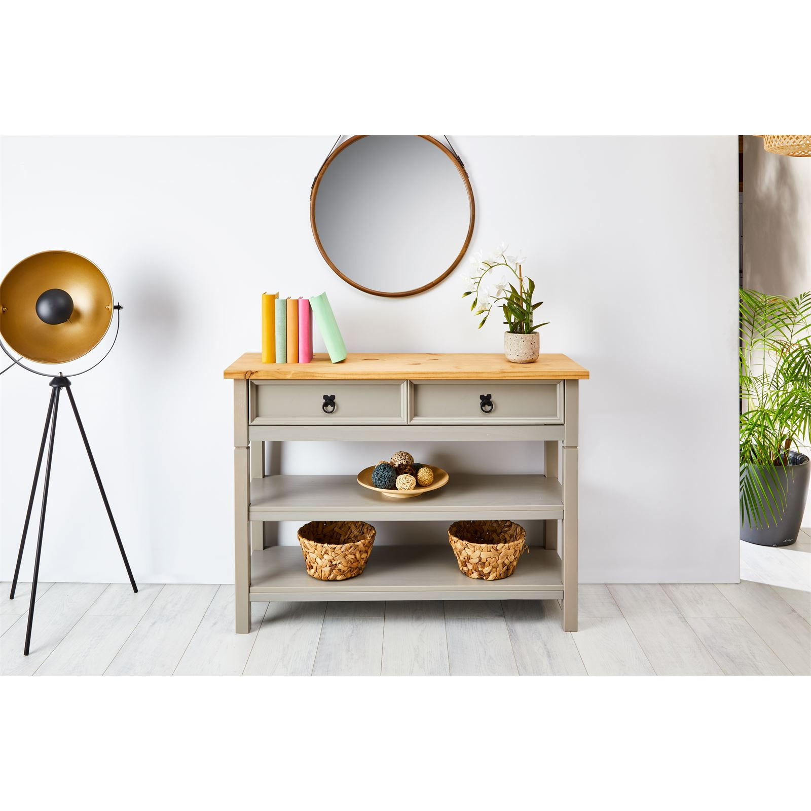 KONSOLENTISCH TEQUILA - Braun/Grau, Holz (37/110/78cm) - IDIMEX