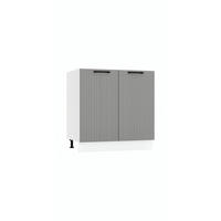 SPÜLENUNTERSCHRANK D80ZL P/L - KENDRO - Praktische Küchenlösung - Grau, Holz/Metall (80/82/52.4cm) - ROYAL24_MARKT
