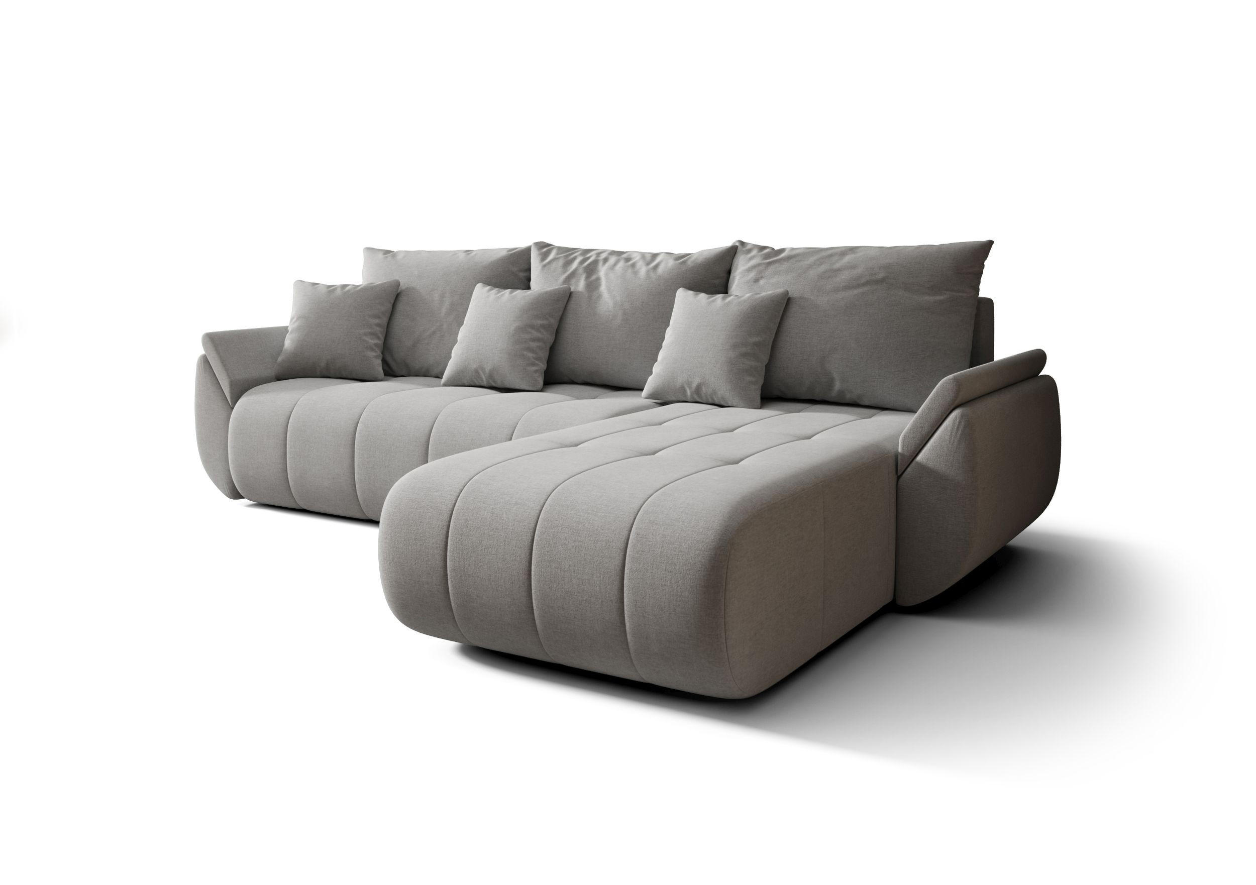 ECKSOFA mit Schlaffunktion TOKYO Wind 11 - Beige/Hellgrau, Textil (280/185cm) - Bedante