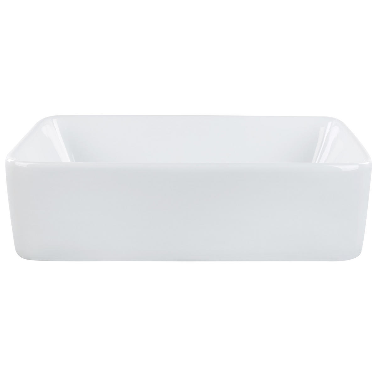 UMYVADLO NA DESKU Bílé 49/38 cm Keramika Travesia - bílá, keramika (49/14/38cm) - Beliani