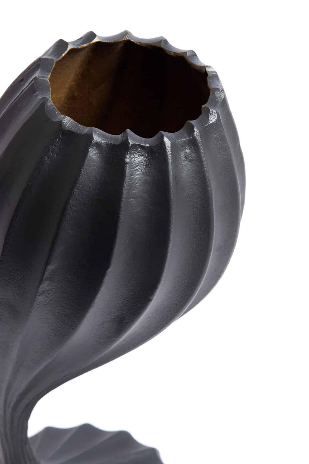 VASE Mikie Schwarz 18/16/32 cm - Schwarz, Metall (32cm) - Light & Living