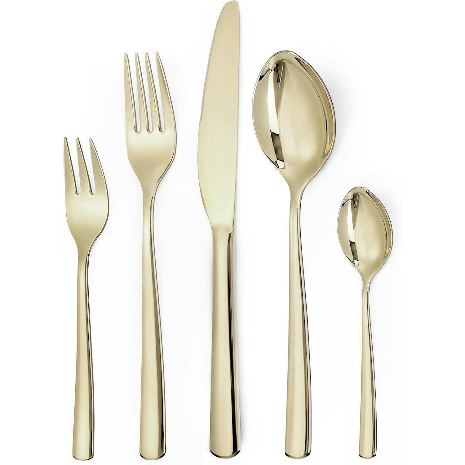 BESTECKSET 30-teilig Champagner Gold - Goldfarben, Metall