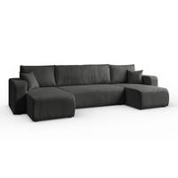 Ecksofa PRESTIGE U mit Schlaffunktion, Poso 34 - Dunkelgrau, Textil (317/83/143cm) - Lookway