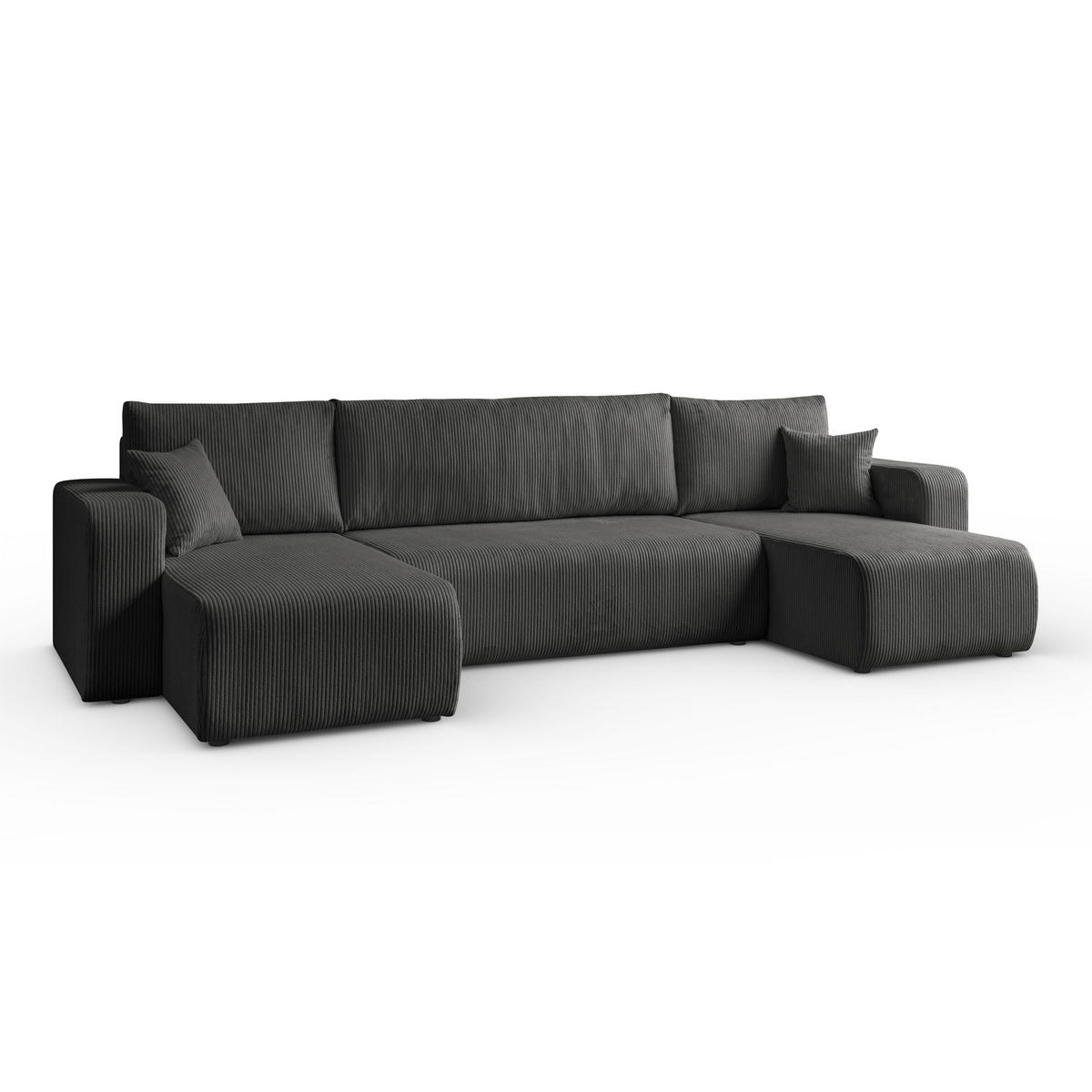 Ecksofa PRESTIGE U mit Schlaffunktion, Poso 34 - Dunkelgrau, Textil (317/83/143cm) - Lookway