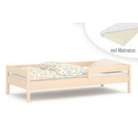 KINDERBETT Mix 160x80 naturweiß mit Matratze - Weiß, Holzwerkstoff (80/160cm) - LUKDOM