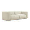 3-SITZER SOFA Chenille Stoff Beige - Beige/Schwarz, Kunststoff/Textil (228/70/89cm) - Makamii